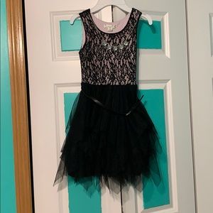 Knitworks kid black and pink dress